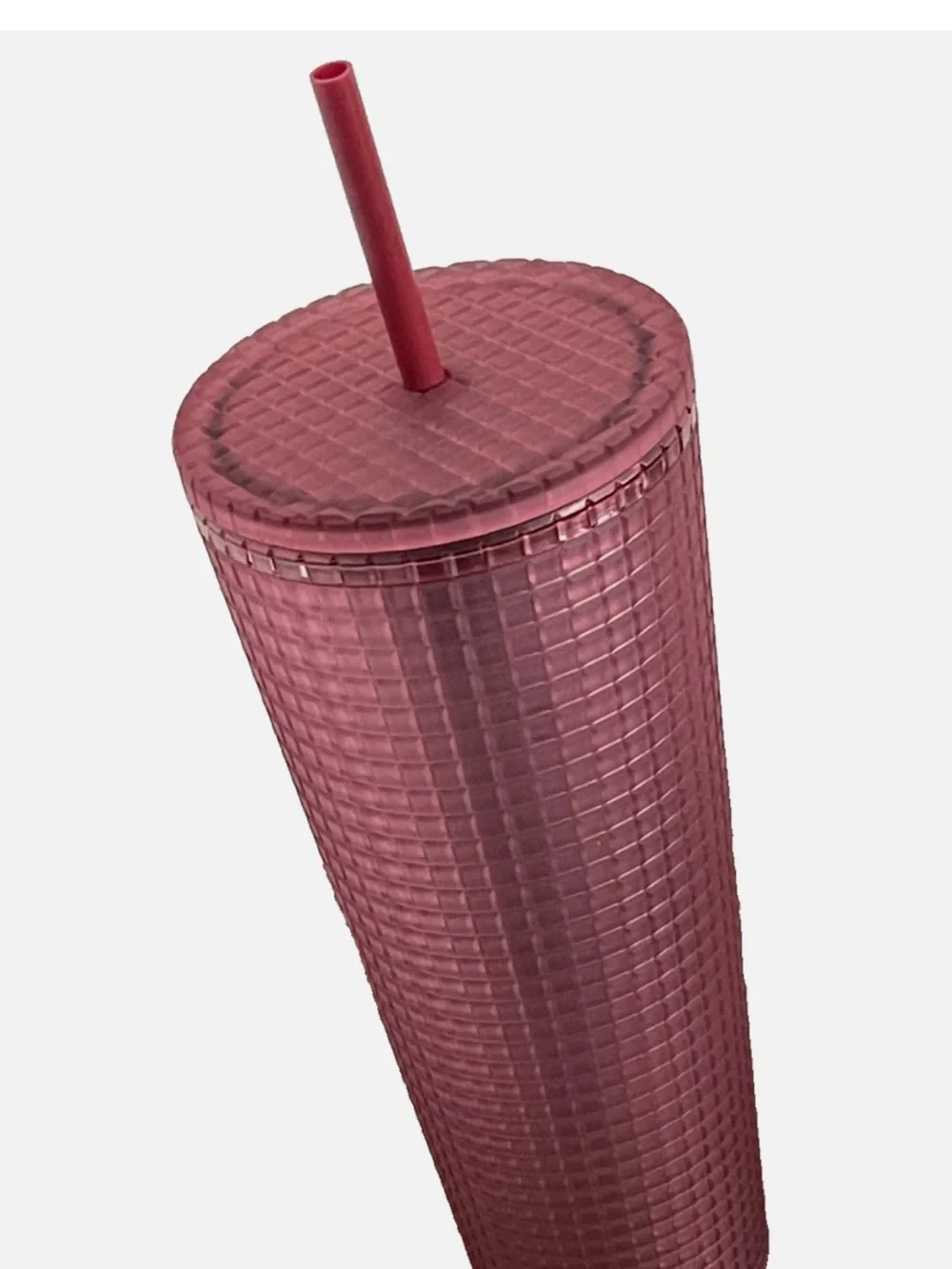 NWT Starbucks Maroon Burgundy Metallic Venti Cold Cup Tumbler 24oz